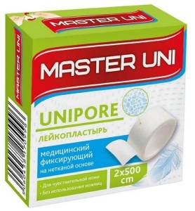 Лейкопластырь фиксирующий Master Uni Unipore нетканая основа